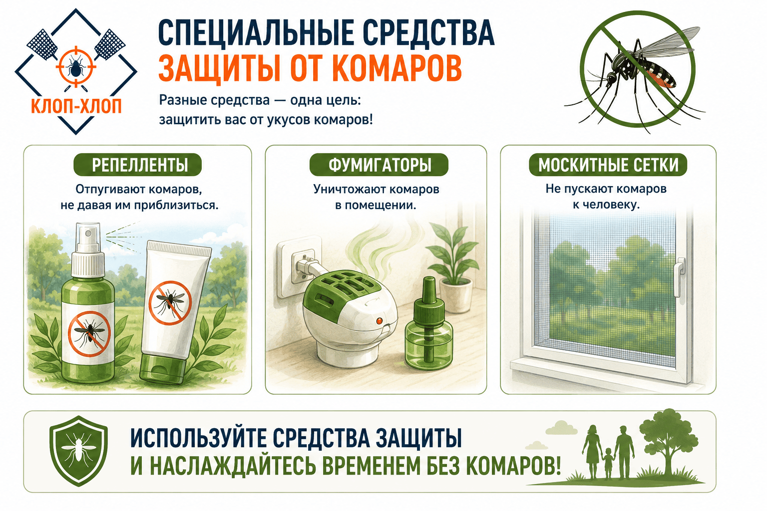 Для защиты от кровососов используют